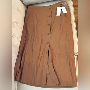 NWT Treasure & Bond Linen Blend Button-Front Skirt